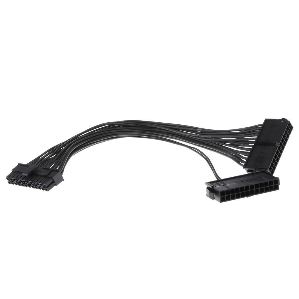 2piece Dual PSU Power Supply 24-Pin ATX Motherboard Adapter Cable Electronic