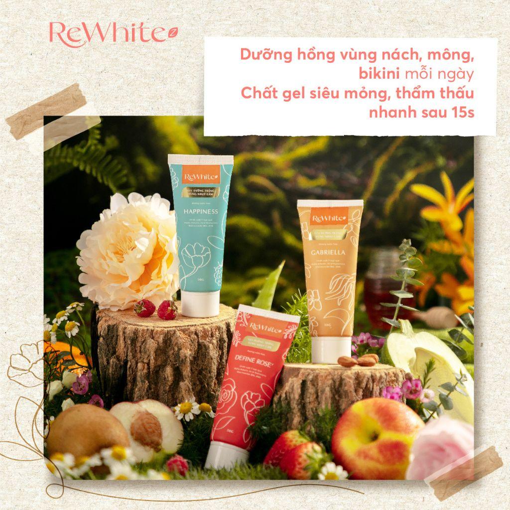 Gel Dưỡng Trắng Giảm Thâm Nách, Mông và Bikini Rewhitez Hương Nước Hoa Quyến Rũ Define Rose (Tuýp Đỏ) 50g