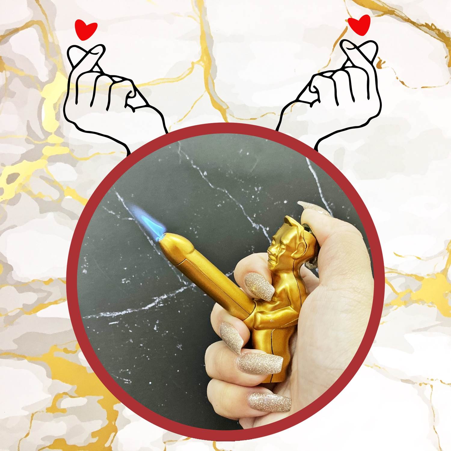 Hột quẹt bật lửa khè hình thằng nhóc kim loại - (xài gas)