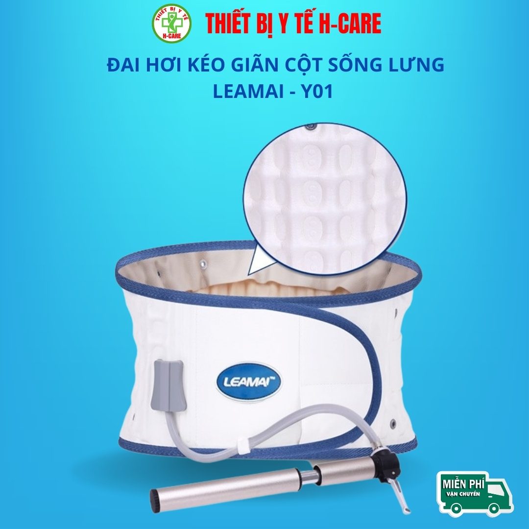 Đai hơi kéo giãn đốt sống lưng Leamai Y01 - Giảm đau lưng cho người thoát vị đĩa đệm, hỗ trợ thoái hóa cột sống, hỗ trợ chấn thương thể thao. [TBYT H-Care]