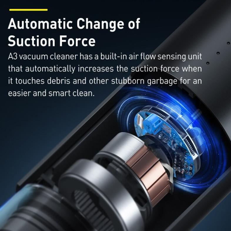 Baseus -BaseusMall VN Máy hút bụi pin sạc cầm tay Baseus A3 Car Vacuum Cleaner