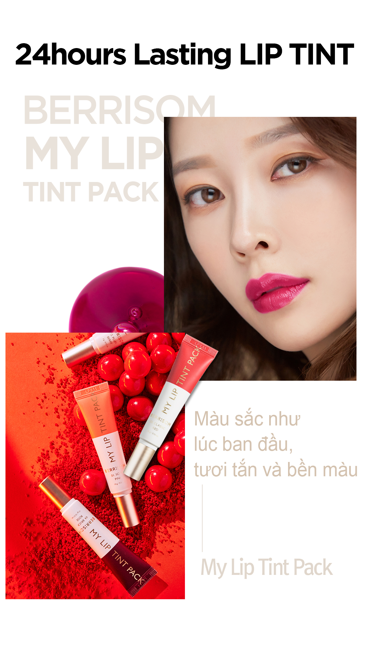 Son xăm Berrisom My Lip Tink Pack màu classic red