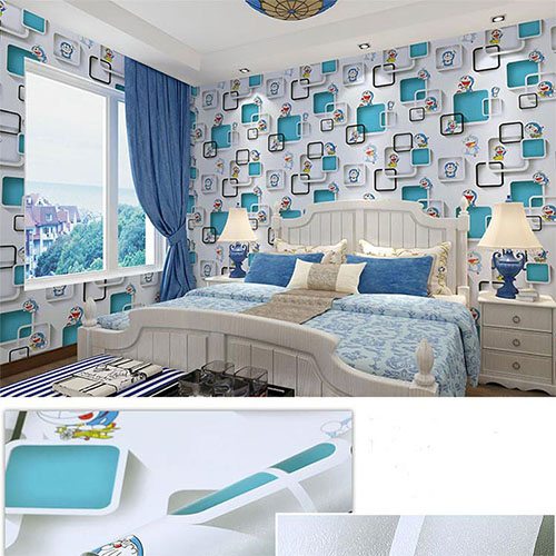DECAL GIẤY DÁN TƯỜNG HÌNH MÈO MÁY KEO SẴN KHỔ 10M X 45CM GDT_5364