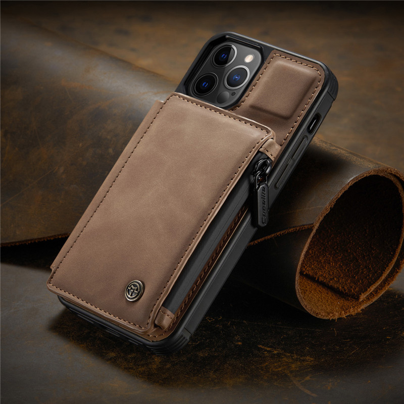 Ốp Lưng Da Bò Thật Chính Hãng CaseMe Kèm Ví Chống Sốc Cho iPhone 11 Pro Max