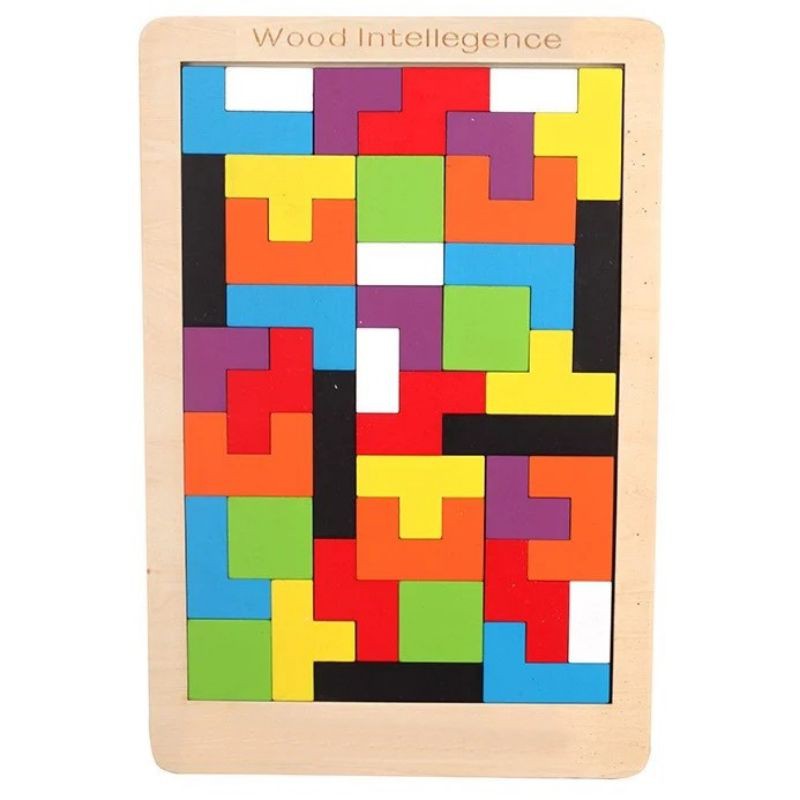 Đồ Chơi Gỗ Xếp Gạch Tetris Ghép Hình Số Cho Bé Chi Tiết Lắp Ghép Sáng Tạo Từ Các Mảnh Hình Khối
