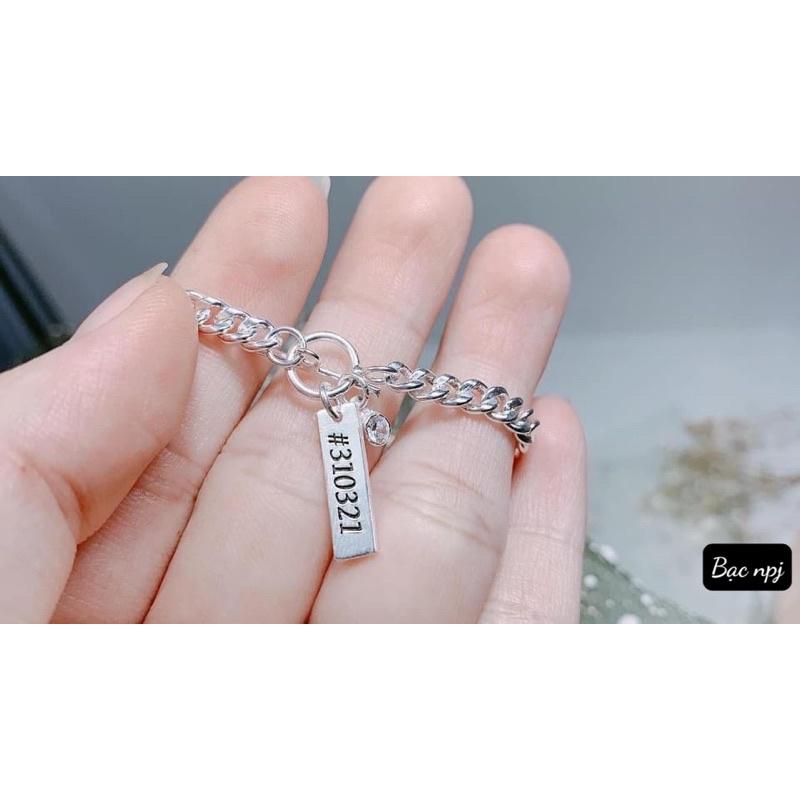 Lắc Tay Đôi, Vòng Cặp ️ Miễn Phí Khắc Theo yêu cầu ️Bạc Ta-Bạc Npj