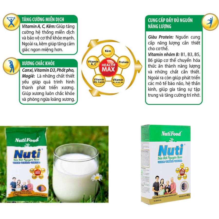 Sữa Bột Nguyên Kem Nutifood (400g)