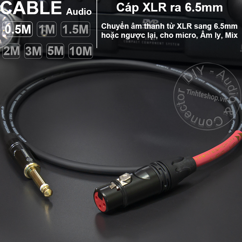 Dây 6 ly sang canon cái DIY 0.5 đến 10 mét - XLR female to 6.5mm cable