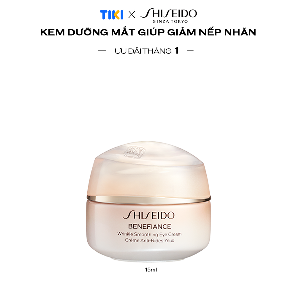 New Kem Dưỡng Mắt Shiseido Benefiance Wrinkle Smoothing Eye Cream 15Ml - Phiên Bản Mới