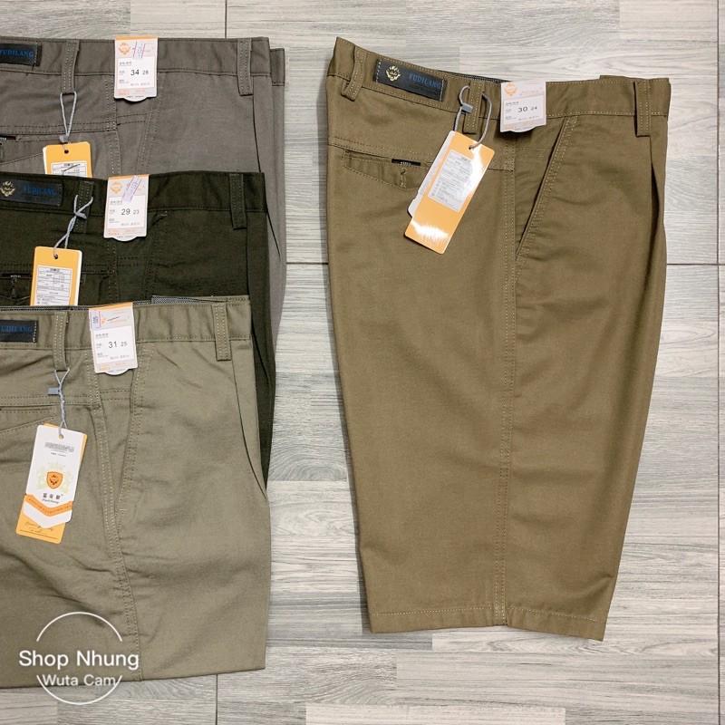 Quần ngố thô kaki nam trung niên ngon bổ rẻ dáng thụng túi chéo