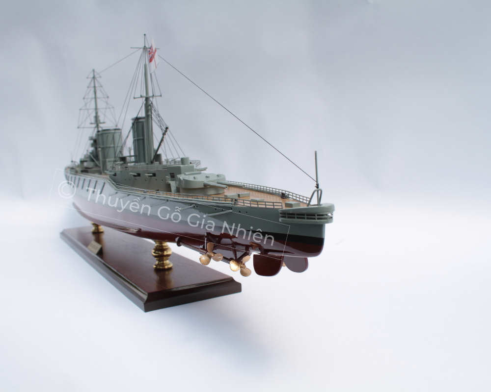 Mô Hình Thuyền Gỗ Trang Trí Phong Thủy Dạng Thuyền Chiến HMS QUEEN MARY Chính Hãng, Hàng Xuất Khẩu Chất Lượng Cao