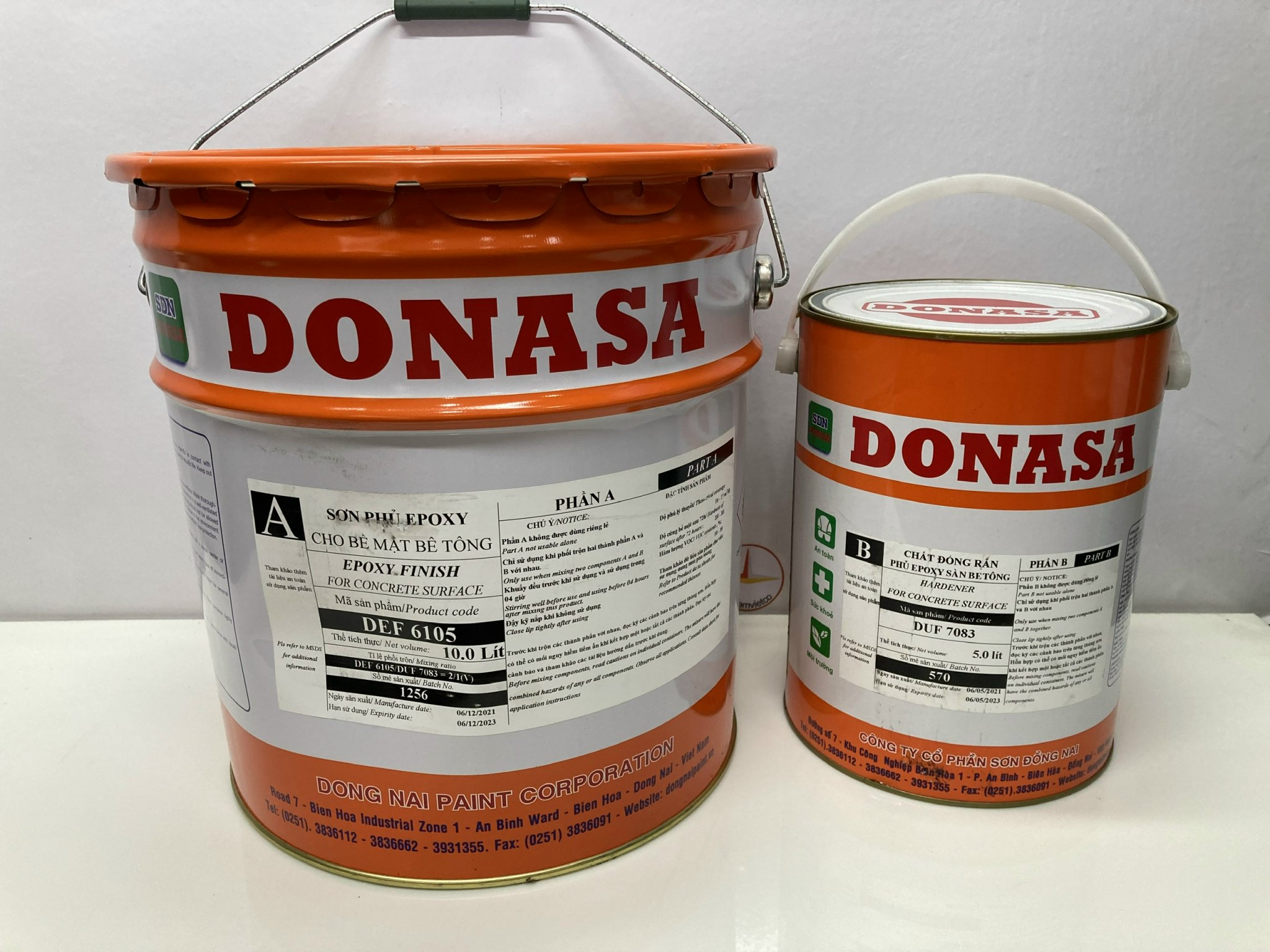 Sơn sàn bê tông Donasa /Floor coating Paint màu vàng DEF 6105 15L