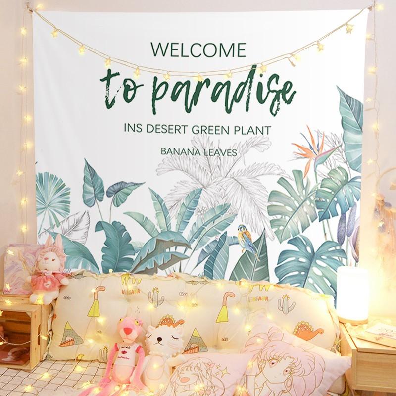 Tranh vải treo tường Decor phòng ngủ Nhiệt đới và Đại dương, tấm thảm treo tường dễ thương