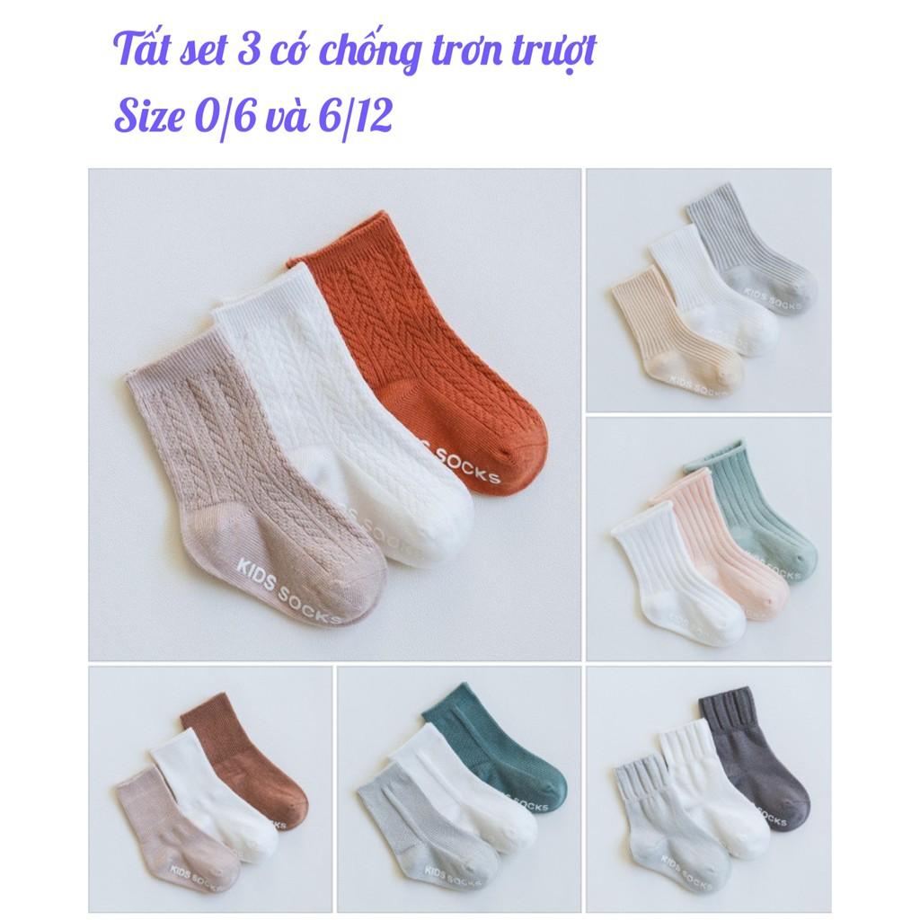 Tất chống trượt cổ cao NemoBaby set 3 đôi