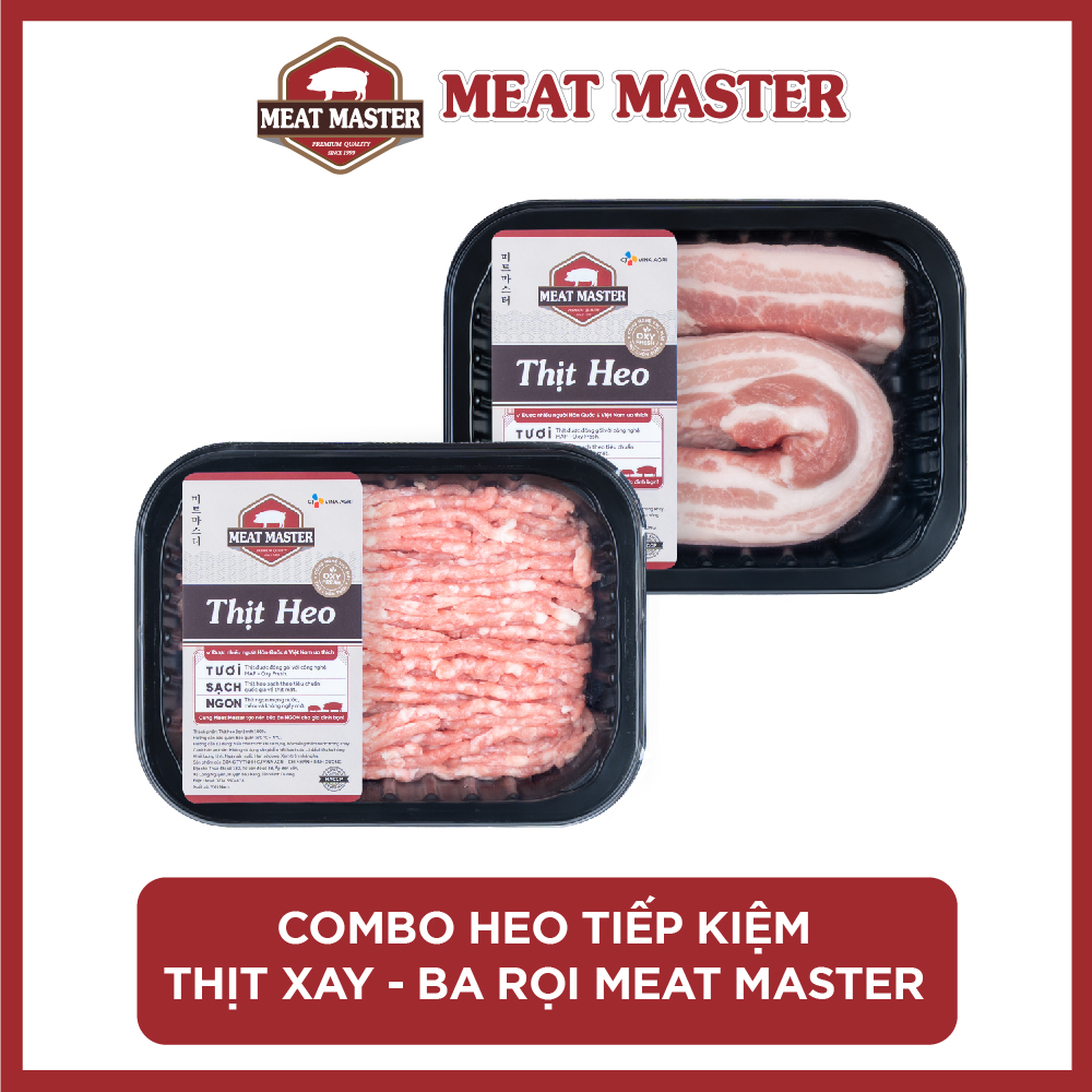 Combo Heo tiết kiệm Thịt xay - Ba rọi Meat Master ( 400 G ) - Giao nhanh