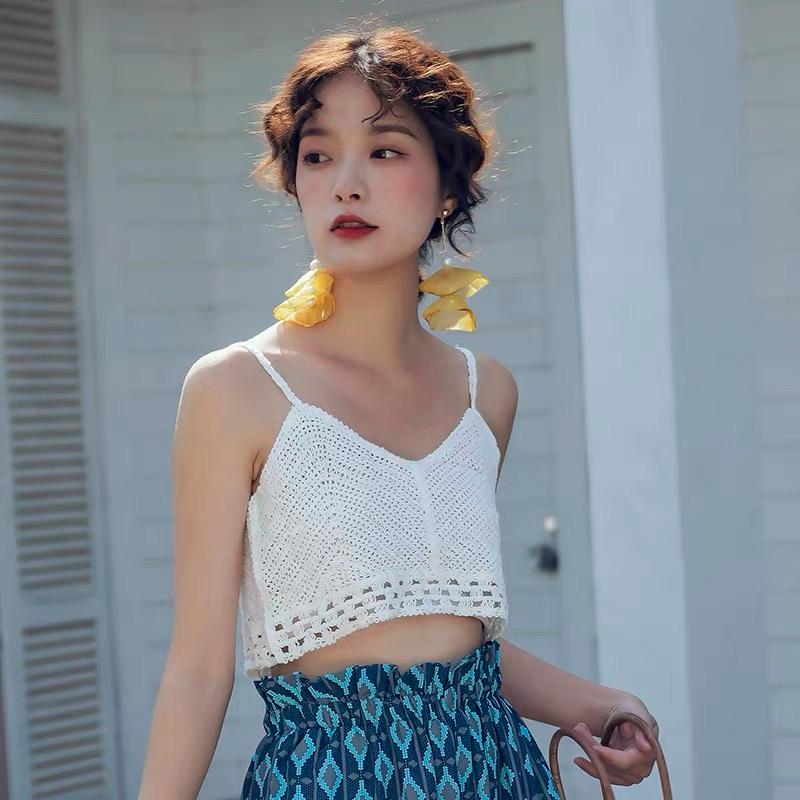 Áo 2 dây đan móc đi biển siêu xinh