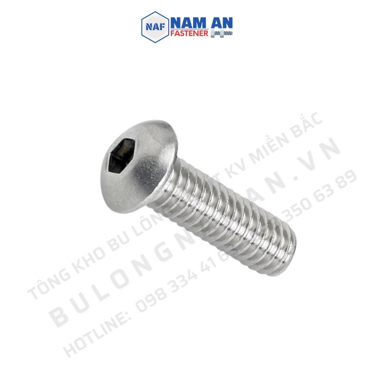 50 con Ốc lục giác chìm đầu tròn Inox 304 M8x20, bu lông lục giác chìm đầu tròn Inox 304, lục giác chìm M8x20