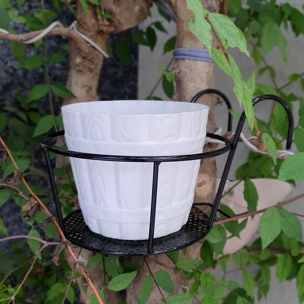 05 móc tròn treo hoa bằng sắt đặc sơn tĩnh điện có lưới đỡ chậu 22cm-Đồ Gia Dụng Tại HCM