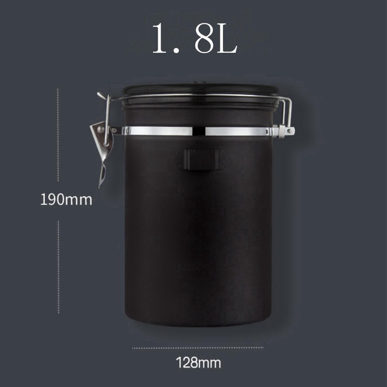2pcs Coffee Canister Kitchen Dry Food Storage Container Airtight 1800ml