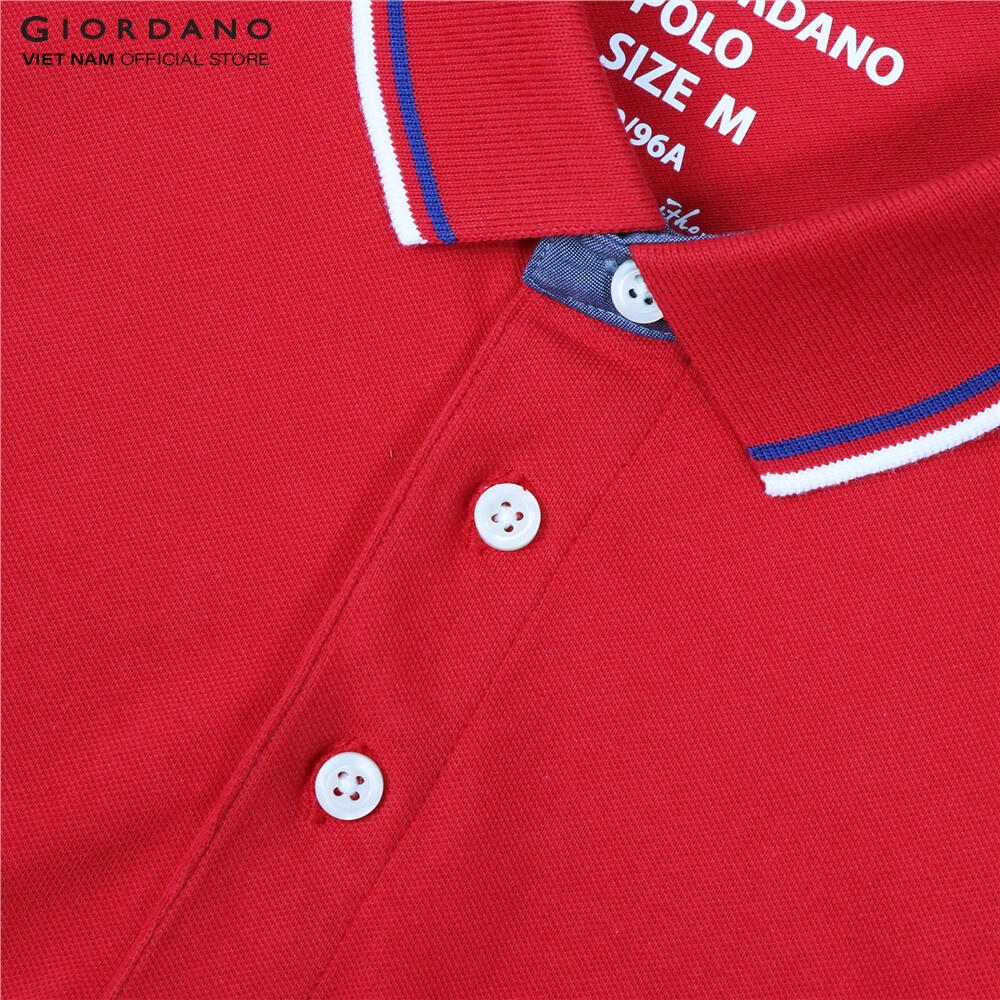 Áo Thun Nam Có Cổ Giordano Classic Polo 01011260 - 02-Đỏ - M