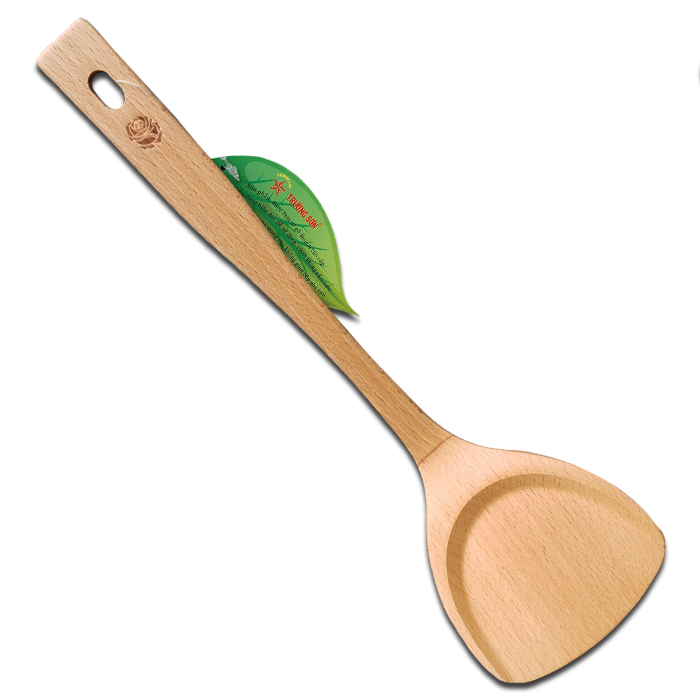 Xẻng Xào Cán Dài Gỗ Beech - Sạn Gỗ 08 Nối - Đồ Gỗ Nhà Bếp Thương Hiệu Trường Sơn