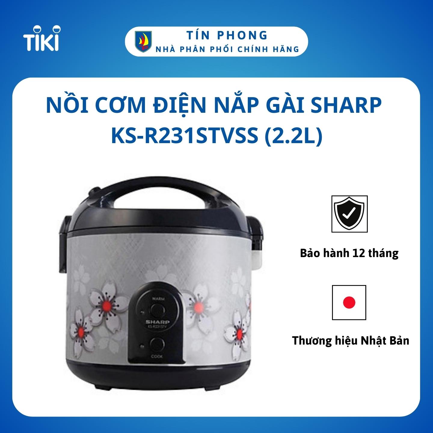 Nồi Cơm Điện Nắp Gài Sharp KS-R231STVSS (2.2L) - Hàng chính hãng