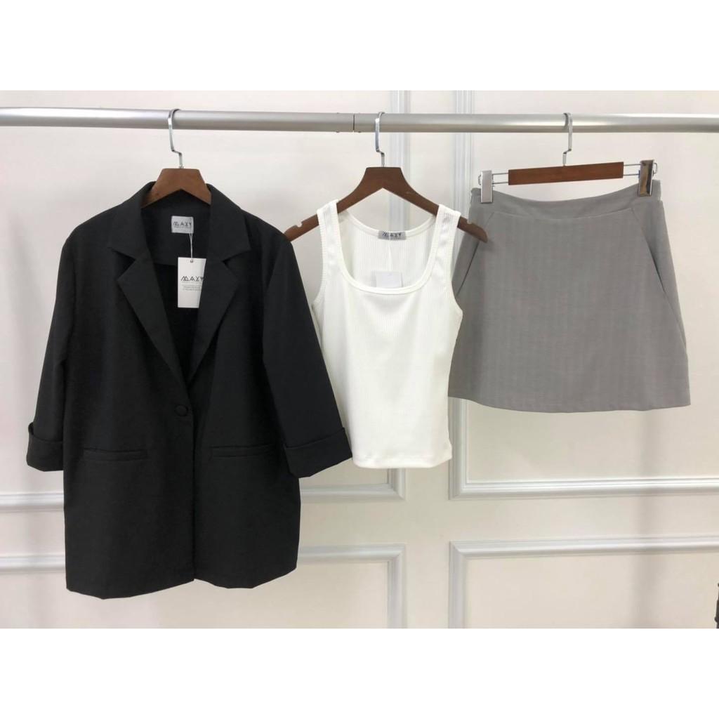Áo khoác blazer phong cách Hàn Quốc black blazer Maxy Workshop