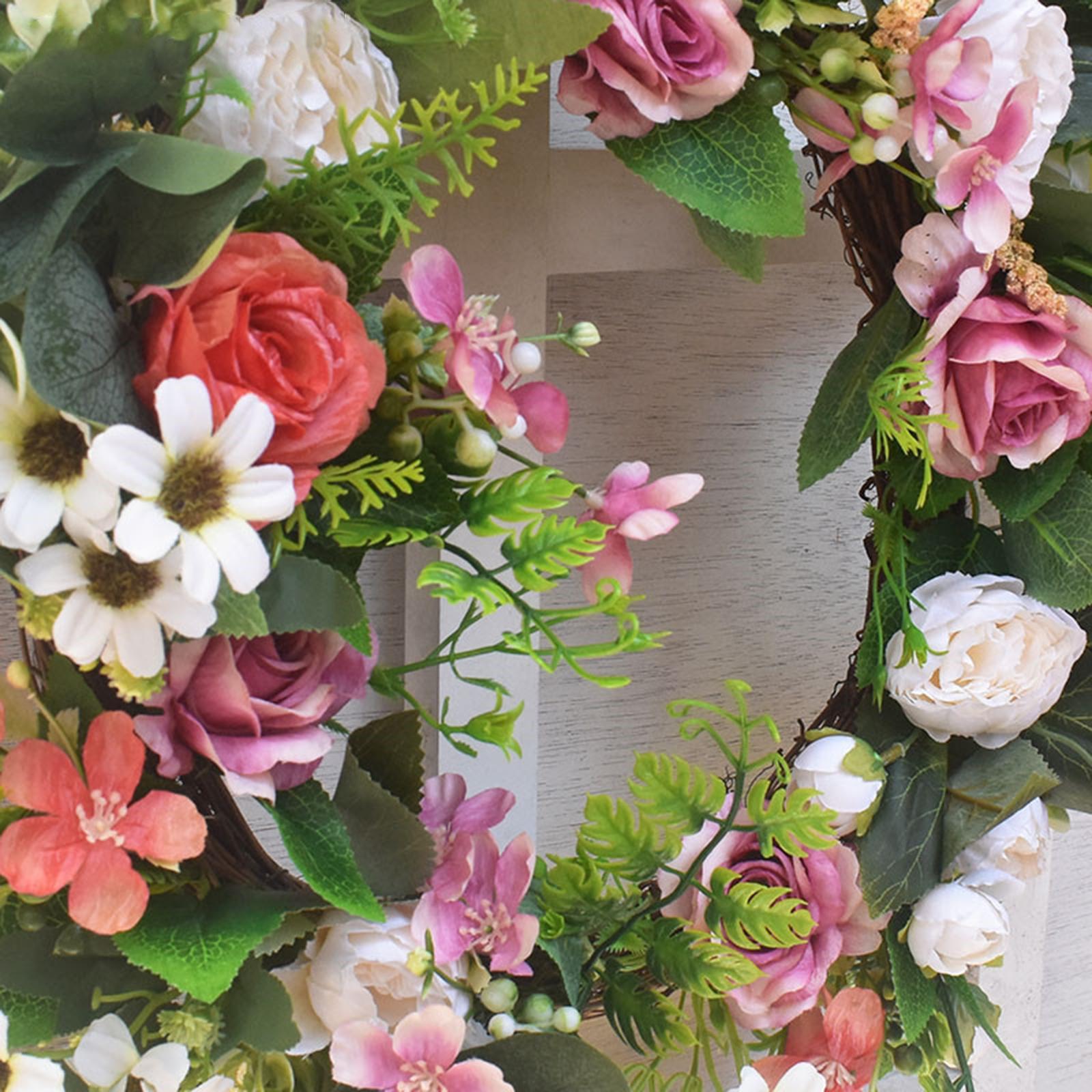 Artificial Artificial Flower Wreath 45cm Simulation Rose Wedding Decor
