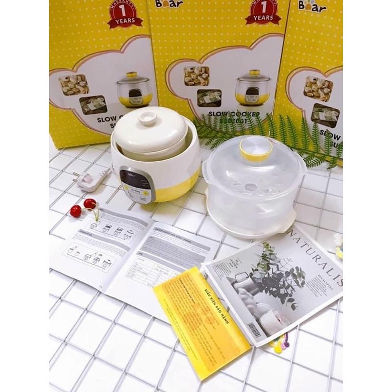 Nồi_Nấu_Cháo Cho Bé _ Bear_Kèm Lồng Hấp 0.8l 1.6l