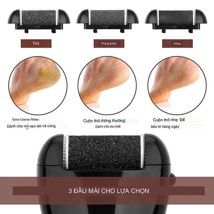 Máy chà gót chân tẩy tế bào ch.ết làm mềm sáng gót chân chuyên dụng tại nhà Chuyên Nghiệp Dùng Trong Spa Nail Rock Foot Callus remover Giao Màu Ngẫu Nhiên