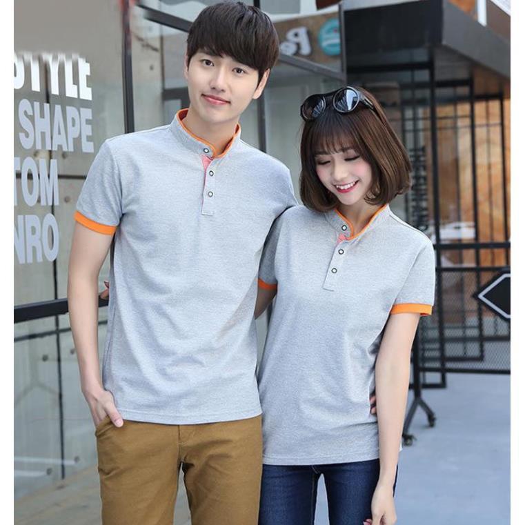 Áo thun cổ trụ viền trang trí