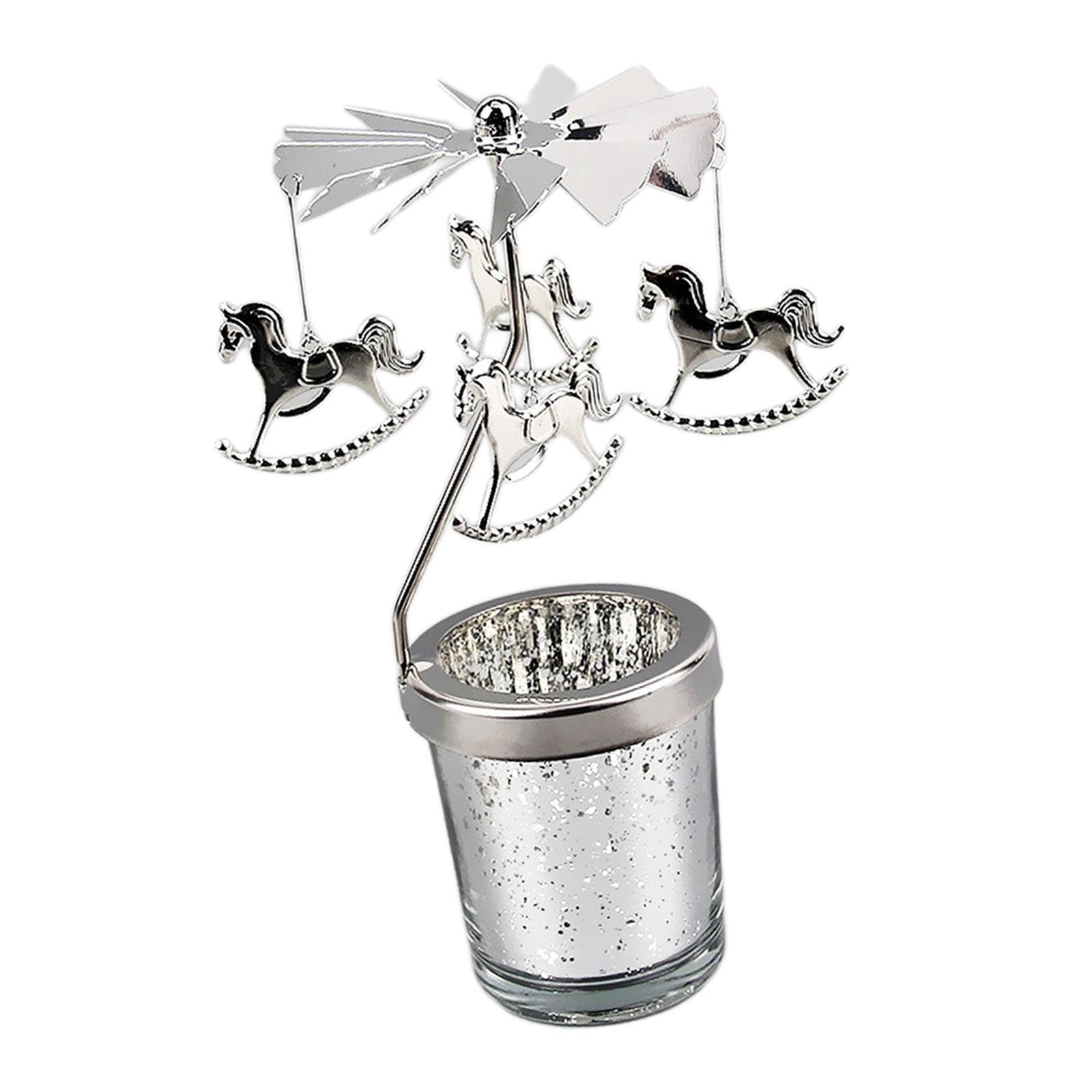 Metal Rotary Candle Holder Candlestick Tealight Holder for Table Xmas Wedding Home Decoration