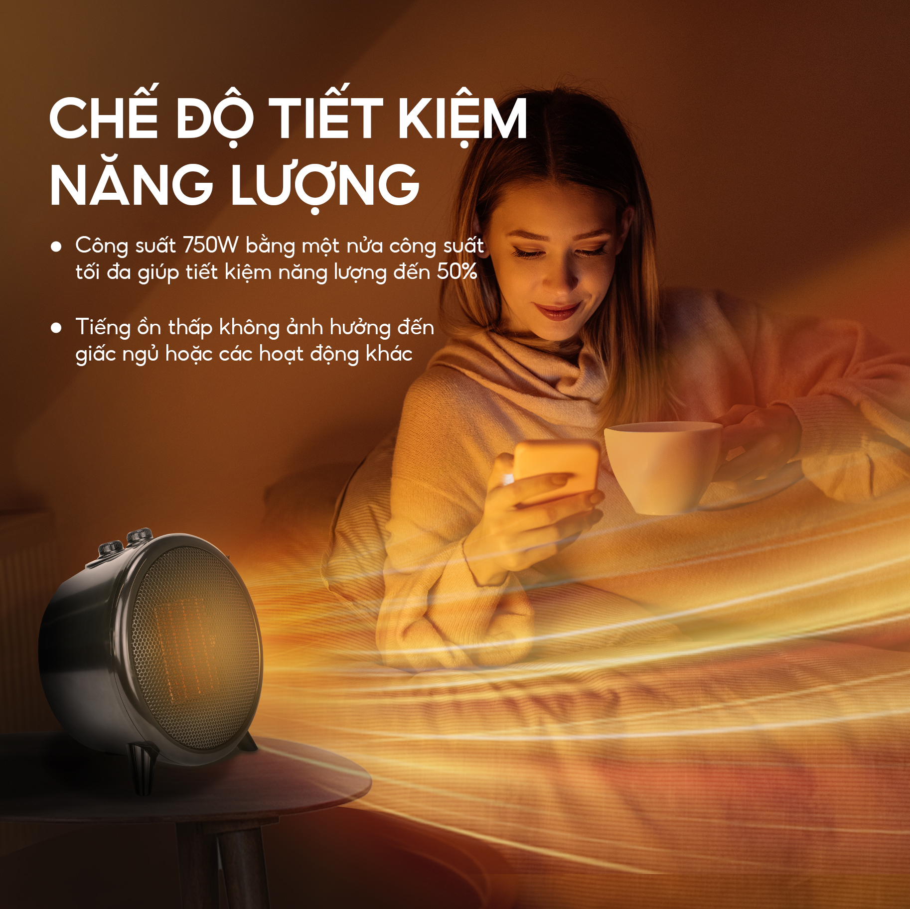 Máy sưởi mini dáng tròn Lebenlang LBL0275, công suất 1500W, làm ấm góc rộng, nóng nhanh, nhỏ gọn tiện lợi - hàng chính hãng