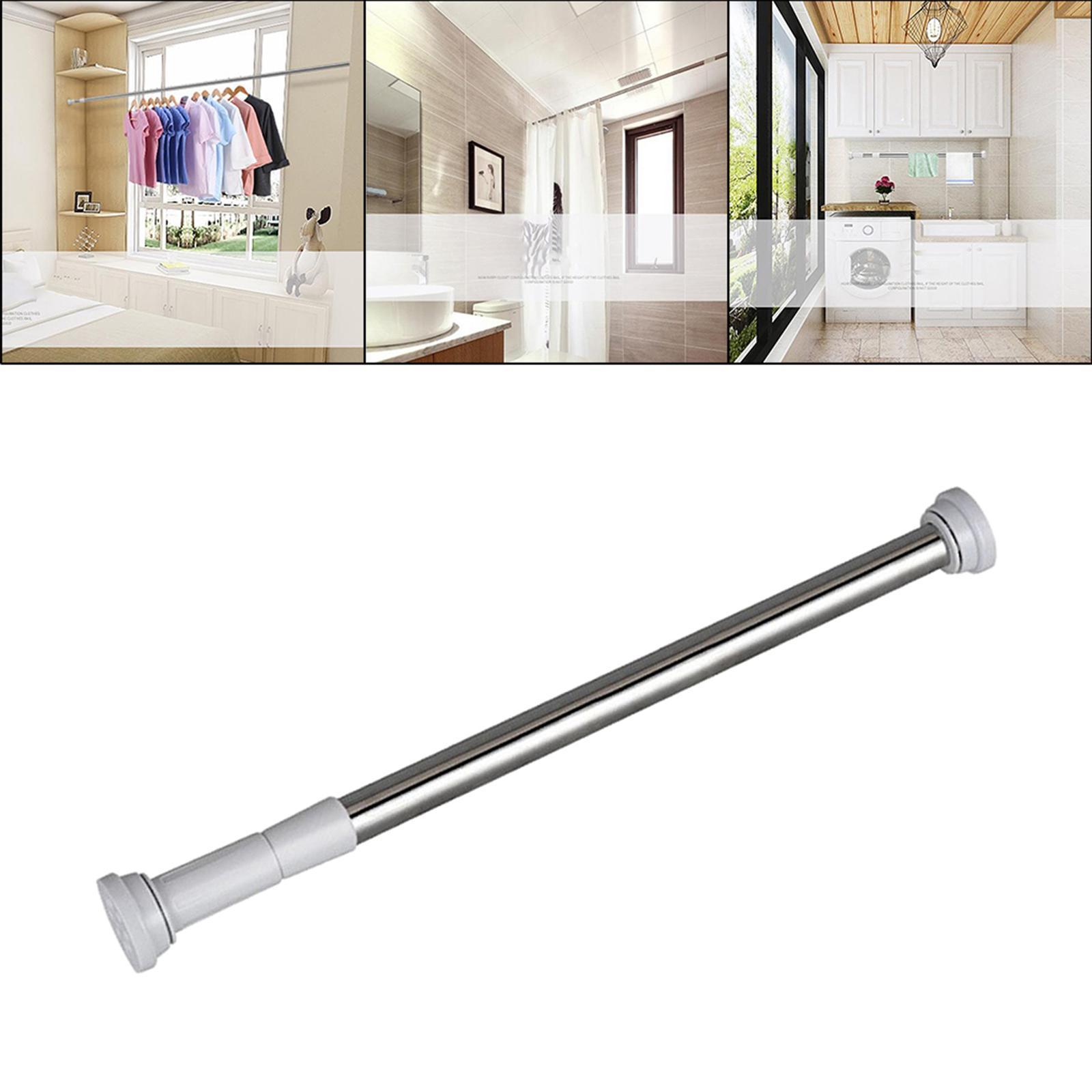 Stainless Steel Extendable Telescopic Curtain Tension Rod Window 50-80cm