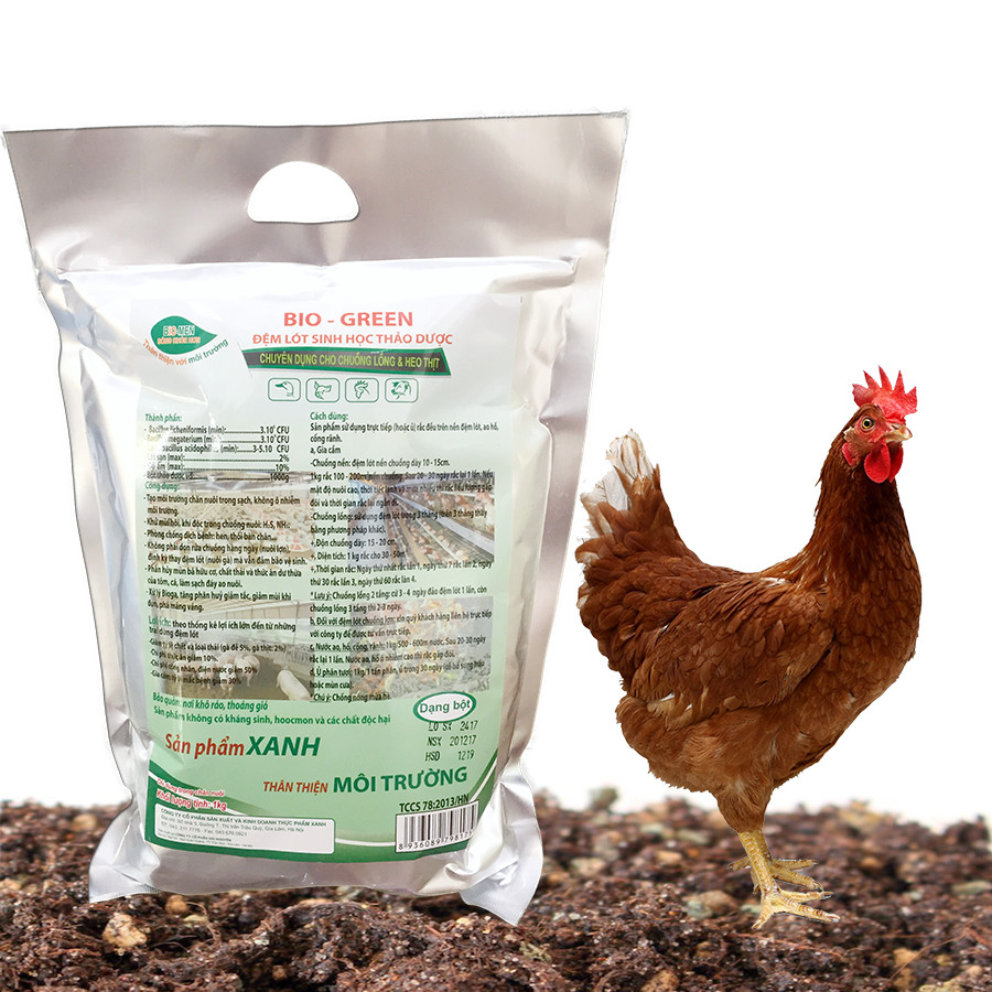 Đệm lót sinh học thảo dược dùng cho Chăn Nuôi BIO-GREEN