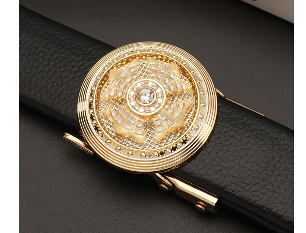 Thắt lưng da nam mặt khóa tự động và khóa xoay hợp kim cao cấp phong cách hàn quốc