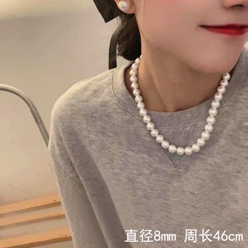 N402 vòng cổ hạt Trai, dây chuyền hạt bẹt dây chuyền choker hạt nhiều kích cỡ kiểu dáng sang trọng cho nữ