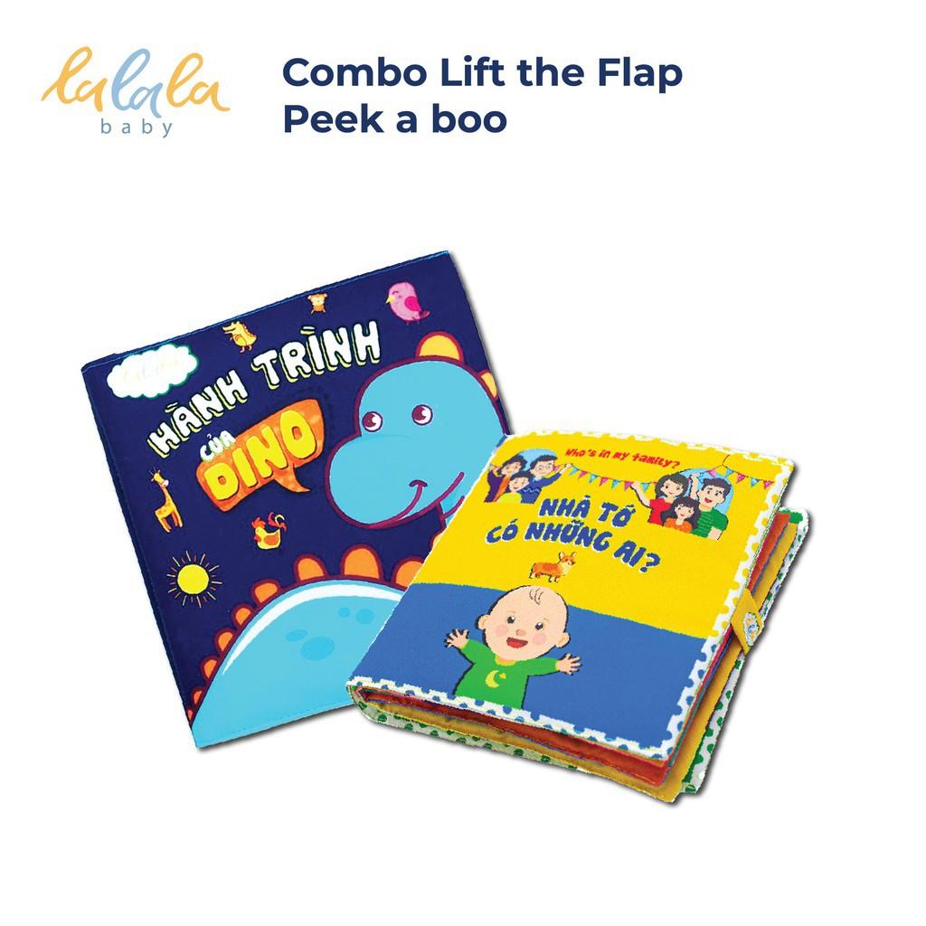 Bộ 2 sách vải Lalala Baby LIFT A FLAP, Hành Trình Của Dino và Nhà Tớ Có Những Ai? phát triển toàn diện cho bé