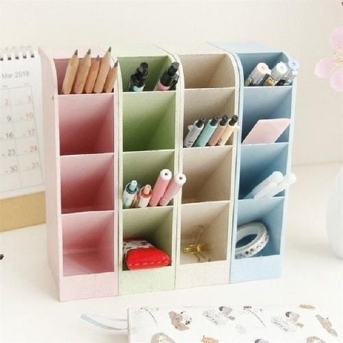 Kệ nhựa đựng bút , đồ trang điểm để bàn 4 tầng, 4 ngăn tiện dụng