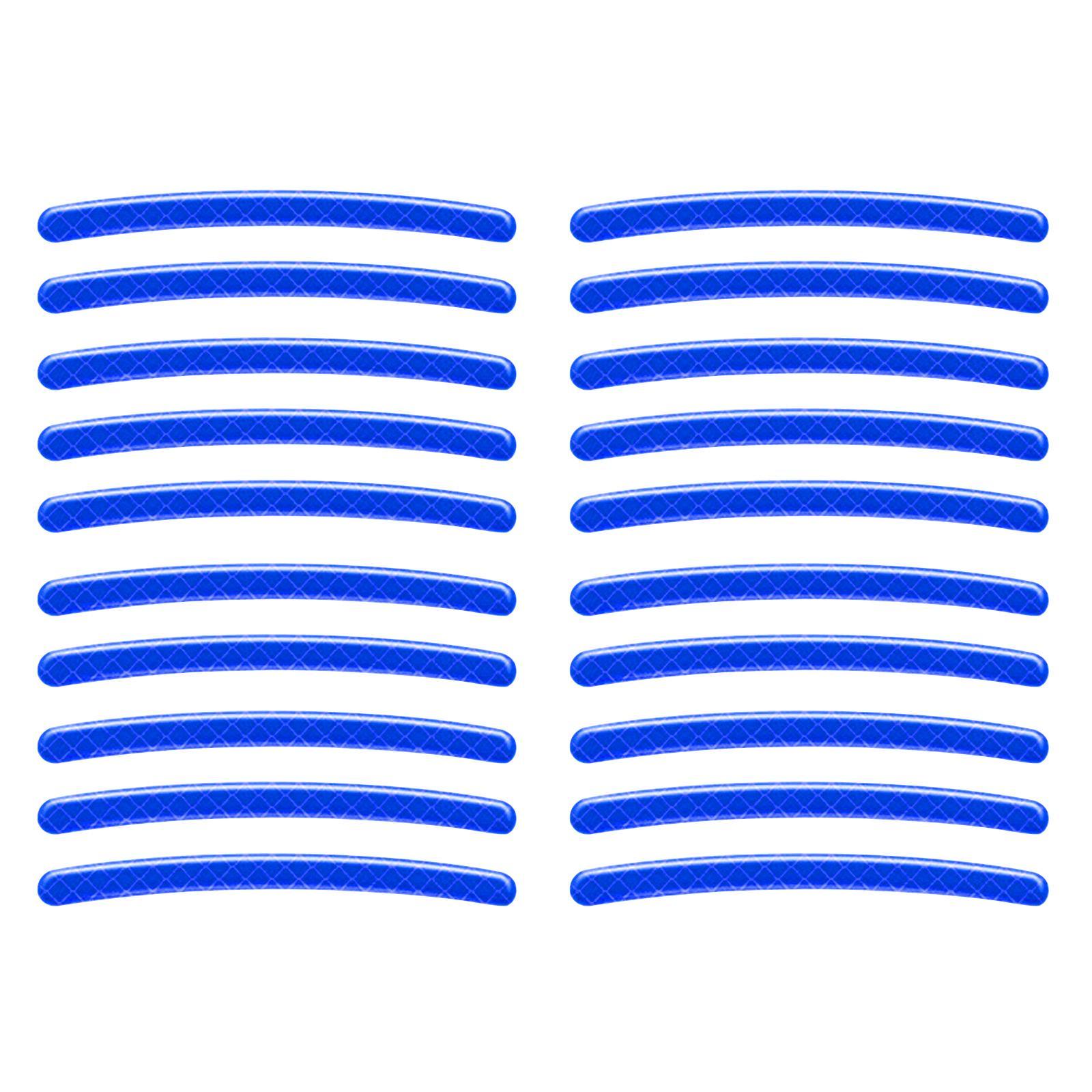 40 Universal Car Wheel Hub Reflective Sticker for Bicycle Night Driving Blue