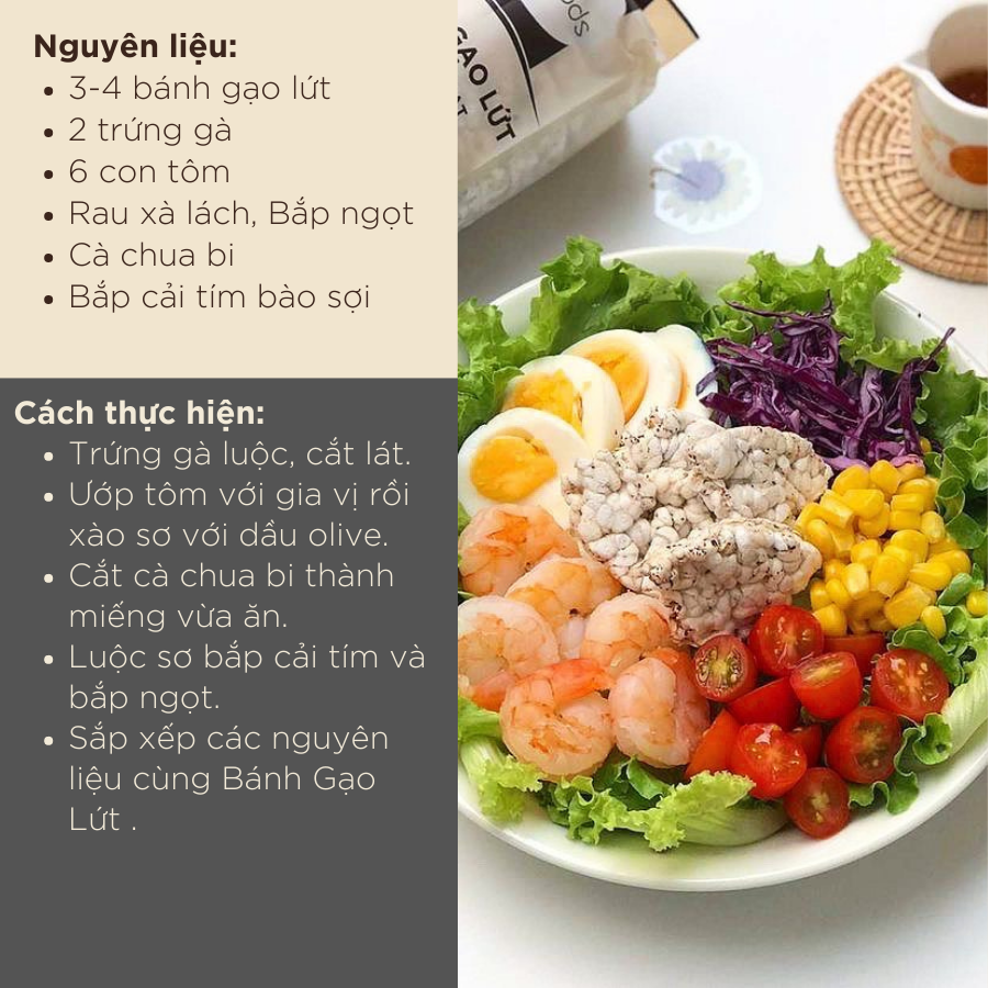 Bánh Gạo Lứt Superfoods GUfoods 170g/ 300g - Mix siêu hạt chia + quinoa + yến mạch - Ăn kiêng, Tập gym, Thực dưỡng