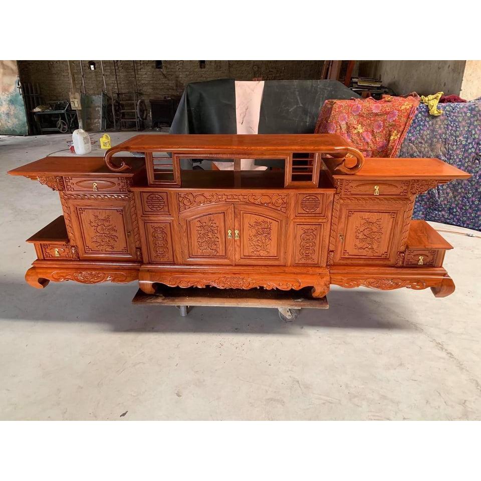 kệ  ti vi, kệ hàm êch gỗ gõ đỏ