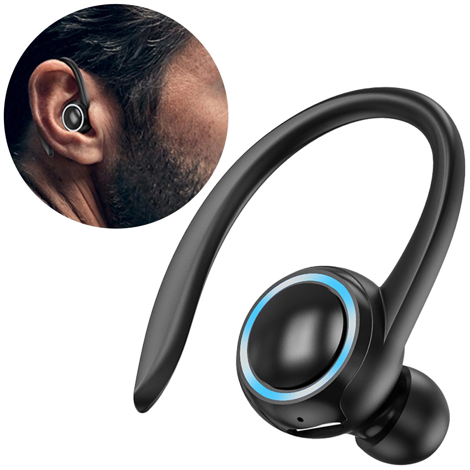T10 Bluetooth Headset Ear Hook Sweatproof Headphone Stereo Single Ear in-Ear Earbuds for Gym Gaming Cycling Outdoor Indoor Noise Cancelling