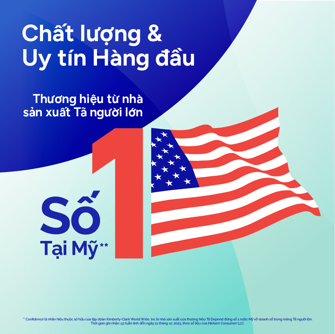 Tã dán người lớn Confidence Classic Day khô thoáng thấm hút size L gói 20+3 miếng