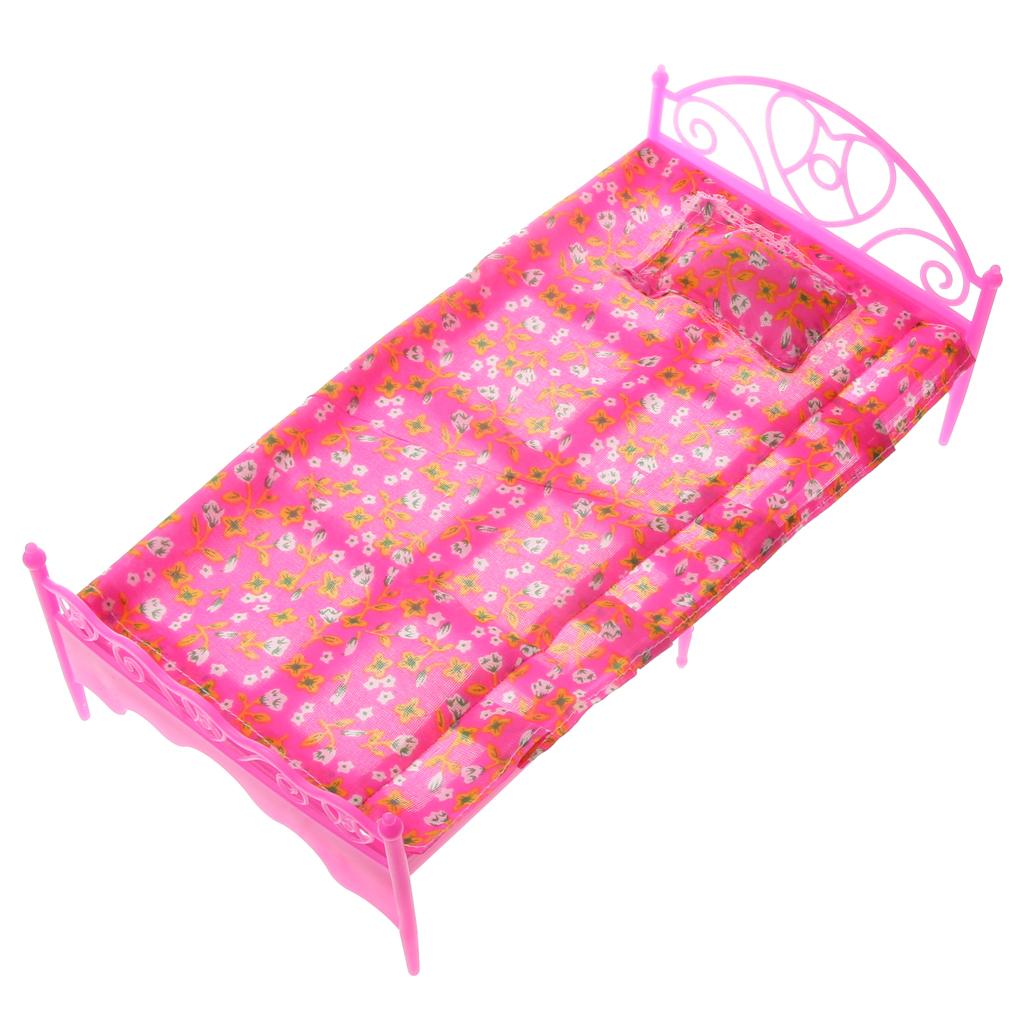Miniature Bedroom Bed Wardrobe for  Doll House Accessories