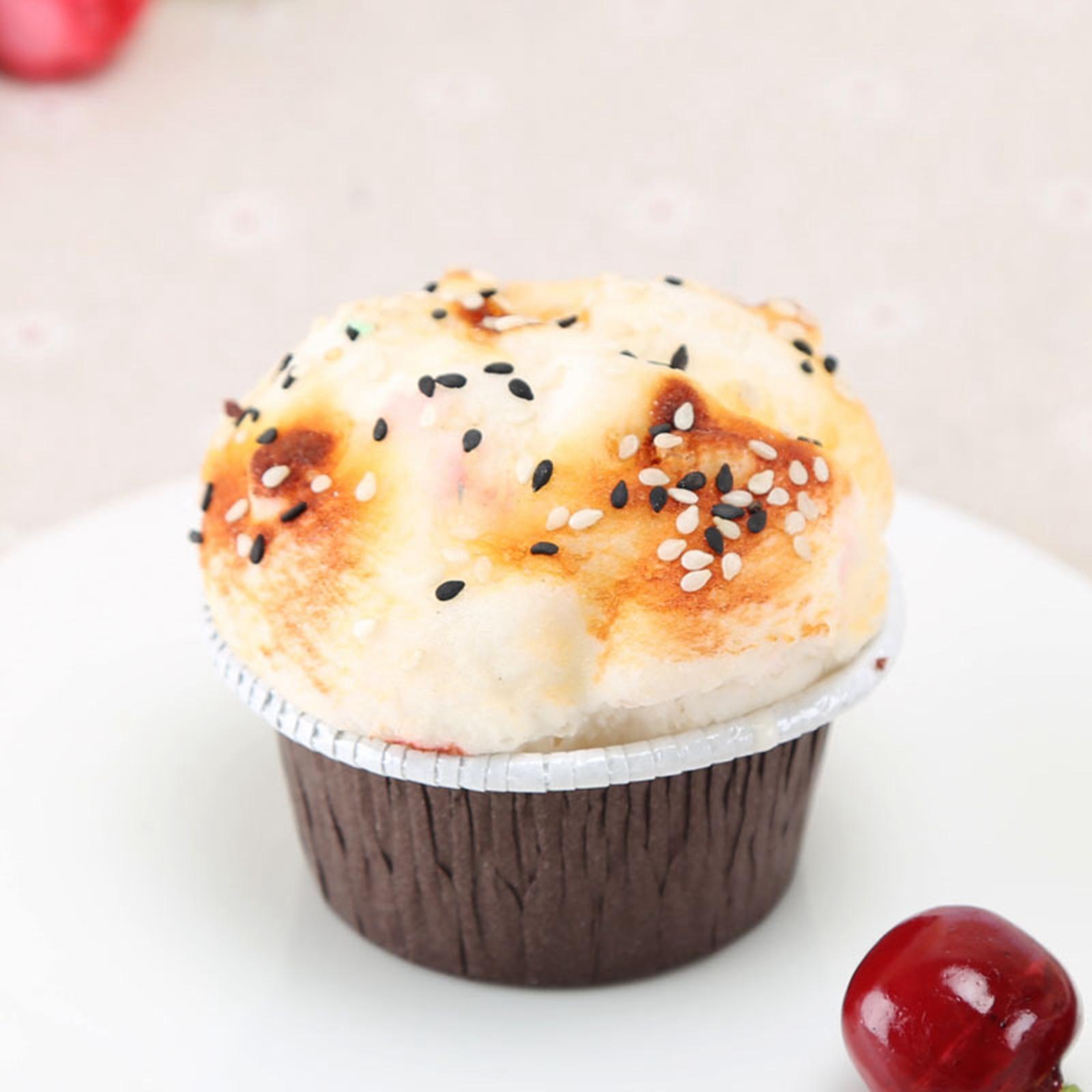 6Pcs Artificial Cake Simulation Realistic Food Cupcake Bread Dessert