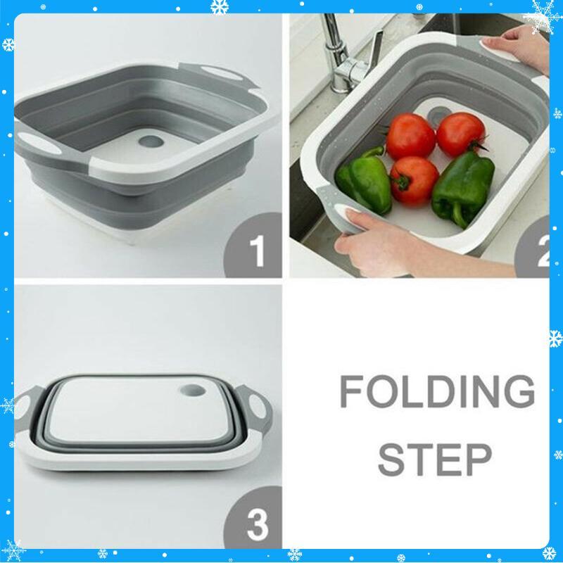 Thớt Nhựa Đa Năng 3 in 1 Kiêm Chậu Rửa,Rổ ,Thớt Siêu Tiện Dụng Và Gọn Nhẹ - Hàng Chất Lượng