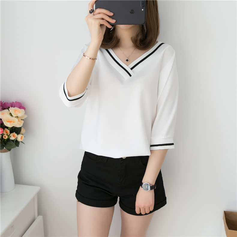 Áo Thun Cổ V Thun Mát Phong Cách Hàn Quốc Ulzzang JD31