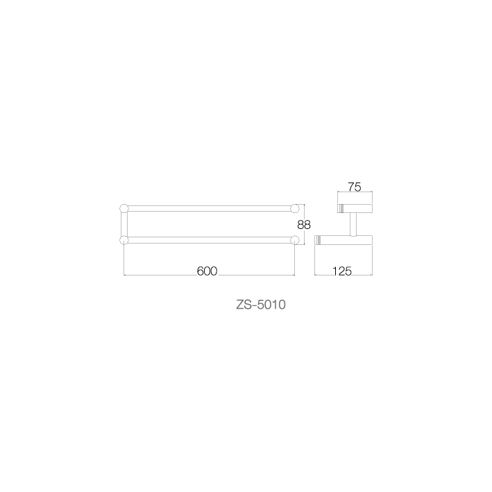 Thanh treo khăn 60cm INOX SUS 304 ZS-5010