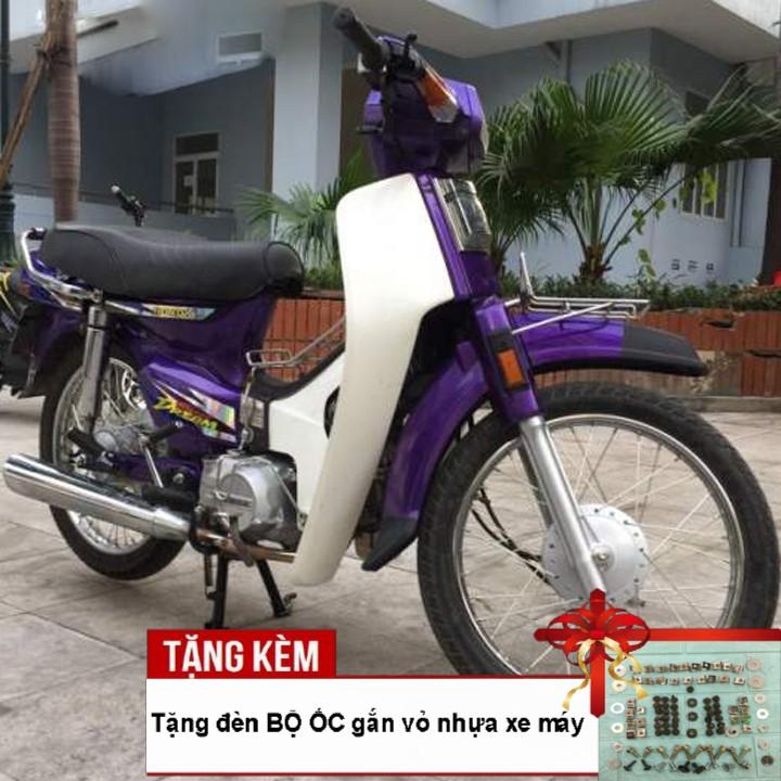 Dàn áo xe Honda-Dream II nhựa ABS nguyên sinh cao cấp màu Tím, tặng kèm bộ tem và bộ ốc theo xe